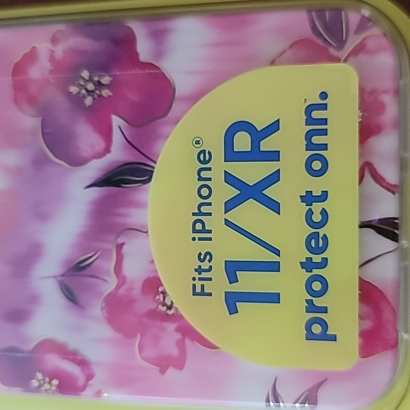 onn. Pink Flower Phone Case for iPhone 11/XR with 4' Drop Protection - Picture 3 of 7
